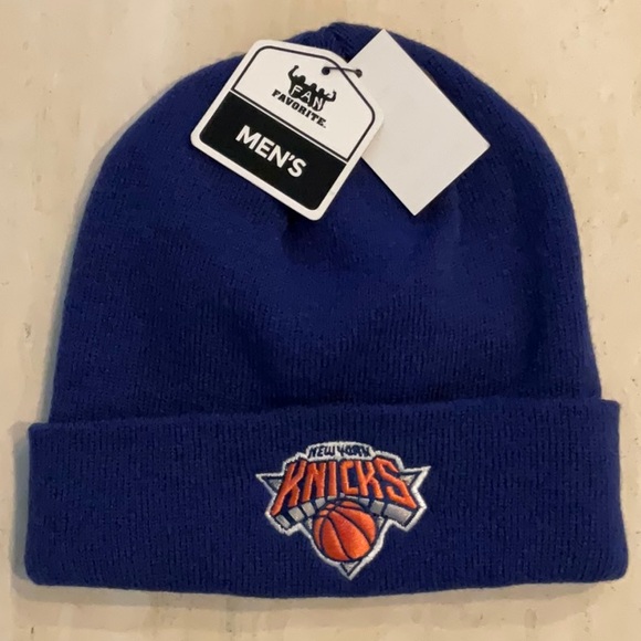 NY Knicks Beanie Hat Logo NBA Knitted Cap NY Winter Basketball Men’s Knit Blue - Picture 1 of 10